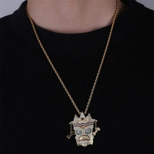 Vista 4 de KMASAL Collar de cadena chapada en oro de 18 quilates para hombres y mujeres (mago)
