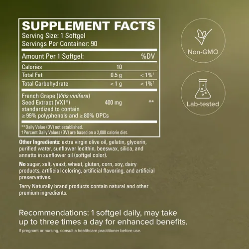 Vista 5 de Terry Naturalmente Clinical OPC Fuerza Extra - Apoyo para la Salud del Corazón y las Arterias - Ayuda para la Salud y Función Cerebral para Enfoque