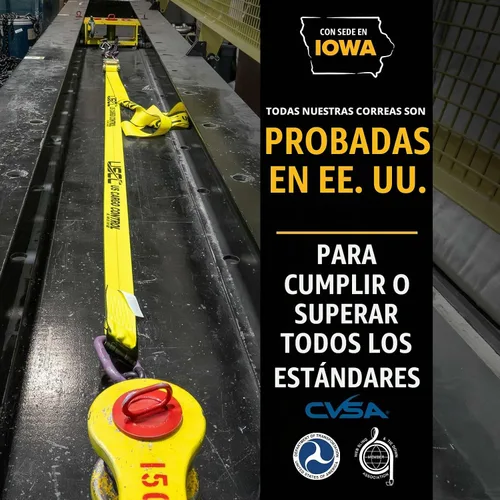 Vista 8 de US Cargo Control Correa de trinquete de gancho plano de 2 pulgadas de ancho x 12 pies de largo, correa confiable amarilla para seguridad, límite