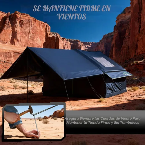 Vista 3 de Inflatable Tent with Skylight, Quick Setup Blow Up Tents with Pump, Hot Tent with Stove Jack, Waterproof Oxford Inflatable House for Camping, Air