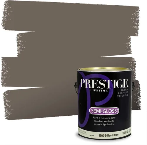 Vista 134 de PRESTIGE Pinturas Pintura Exterior e Imprimación en Uno, 1 Galón, Mate, Combinación Comparable de Sherwin Williams* Black Magic* SW6991-PCM