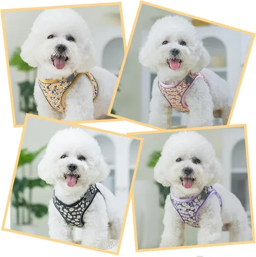 Vista 4 de Secure Large Dog Harness Reflective Stripe for Small Breeds Without Pull Breathable Vest Leash Breathable Dog Vest for Outdoor Walking