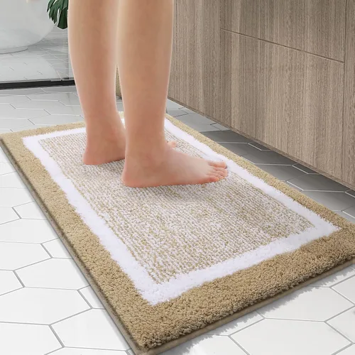 Vista 7 de OLANLY Alfombras de baño 24x16, tapetes de baño extra suaves y absorbentes de microfibra, antideslizantes, lavables a máquina, secan rápido
