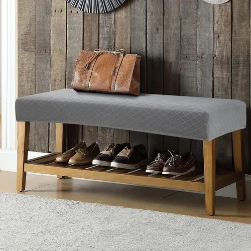 Vista 5 de YISUN - Fundas impermeables para banco de comedor, funda elástica de jacquard para banco, antipolvo, desmontable, lavable, protector de asiento