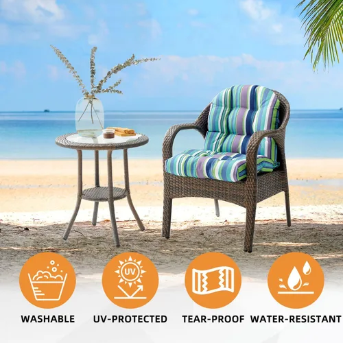 Vista 6 de FILUXE Almohadillas para silla, cojines de asiento/respaldo para patio - Almohada impermeable sólida acolchada, almohadillas