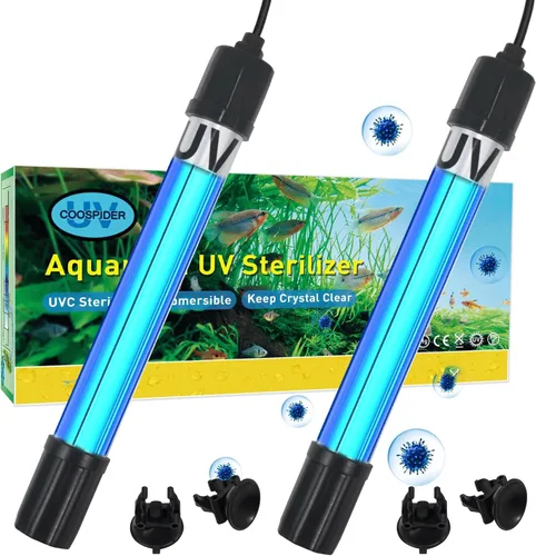 Vista 9 de TARARIUM Lámpara de acuario de 3 W, mini pecera, luz verde limpia, sumergible, uso en área de filtro para estanque de peces de 10 a 45 galones, agua