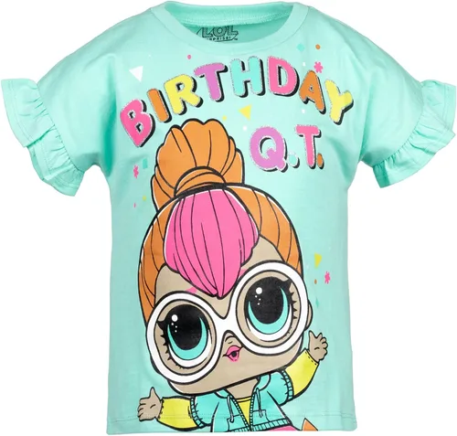 Vista 6 de L.O.L. Surprise! Diva Bon Bon Queen Bee Neon QT Camiseta de cumpleaños para niñas de niño pequeño a niño grande
