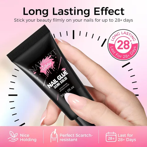 Vista 3 de Pegamento fuerte para uñas de 1.06 oz para uñas a presión, no necesita lámpara UV Negro