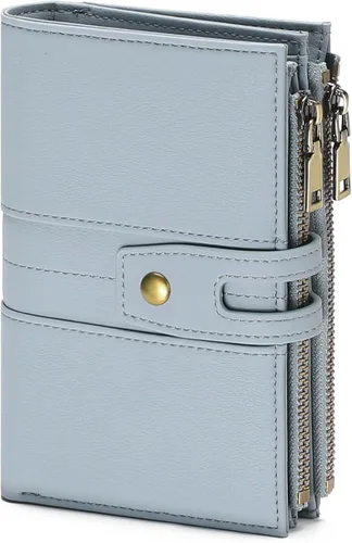 Vista 11 de GAEKEAO - Cartera pequeña para mujer de cuero con bloqueo RFID, cartera de tres cuerpos, tarjetero para tarjetas de crédito, tarjetero con ventana