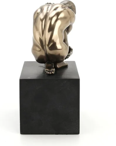 Vista 7 de Veronese Design Estatuilla masculina llorona desnuda de 4 3/8 pulgadas de alto en zócalo de resina fundida en frío, escultura de arte corporal