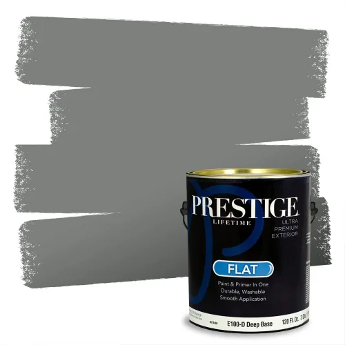 Vista 21 de Prestige Paints - Pintura exterior e imprimación en uno, 1 galón, plano, compatibilidad comparable con el color menta «Whipped Mint» de Behr