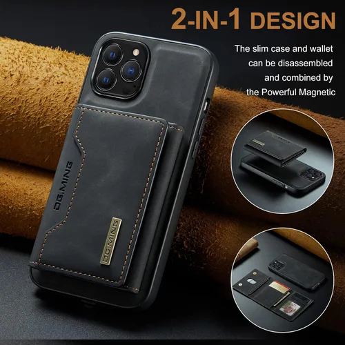 Vista 7 de Fundas de cuero tipo cartera para teléfono compatibles con iPhone 14 Pro Max con tarjetero para hombres de 6.7 pulgadas, contraportada desmontable 2