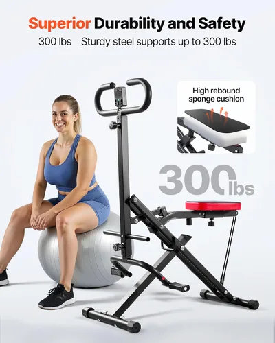 Vista 3 de VEVOR Squat Machine, Deep Squat Rowing Machine for Home, Easy Setup & Foldable Exercise Equipment, Glute Trainer Machine with 2/3 High-Strength