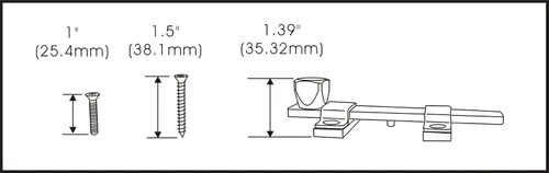 Vista 4 de Perno de superficie resistente, acero, 6", acabado cromado cepillado, 1 paquete, fabricado en Taiwán