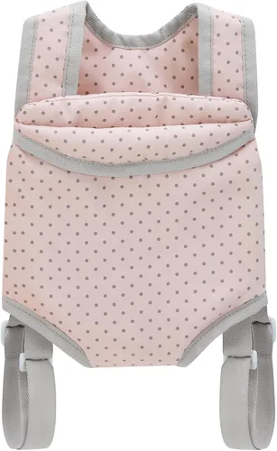 Vista 9 de Olivia's Little World Conjunto de Portabebés y Asiento de Coche de Muñeca Bebé Princesa de Lunares, Rosa/Gris Rosa/Gris