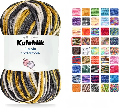 Vista 87 de Hilo acrílico de 8.82 oz (5 x 1.76 oz) para tejer, hilo de hilo degradado colorido, 5 rollos de madejas, perfecto para cualquier proyecto de 06