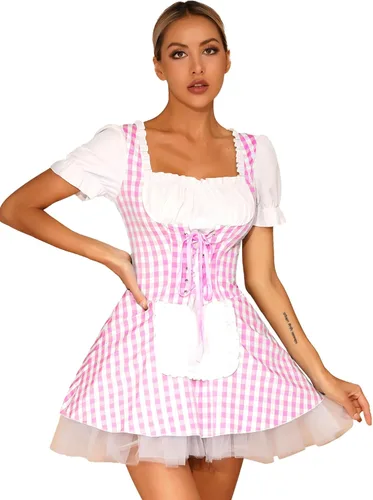 Vista 4 de MSemis Disfraz de sirvienta francesa para mujer, disfraz de uniforme de anime, cosplay, ropa de club