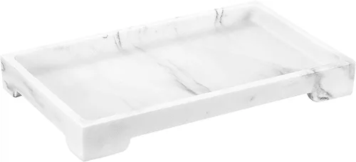 Vista 24 de Luxspire Bandeja de resina para tocador, bandeja de baño, bandeja de almacenamiento para tanque del inodoro, 11 x 4 pulgadas, bandejas para A - Tinta