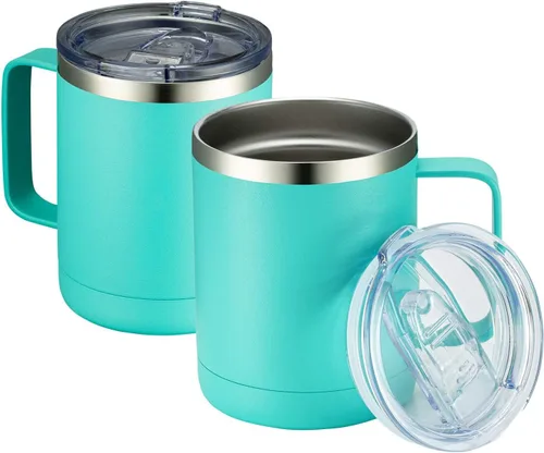 Vista 59 de MEWAY - Taza de café con asa, vaso térmico