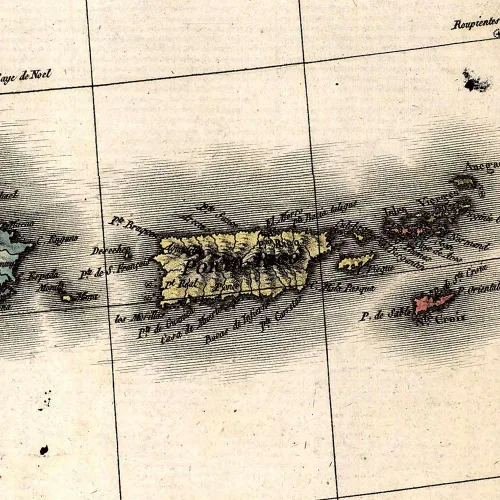Vista 5 de Antiguos Maps Área caribeña incluyendo las Indias Occidentales y del Golfo de México por Pierre Lapie alrededor de 1806 Póster artístico