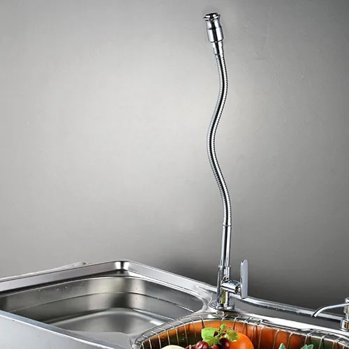 Vista 6 de Inchant Grifo de Fregadero de Cocina para Exteriores - Giratorio 360° Un Solo Orificio Un Solo Mango Grifo de Cocina de Agua Fría Cuello Flexible
