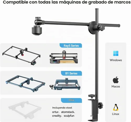 Vista 5 de Longer Nuevo Kit de Cámara LightBurn para Grabadoras Láser – Cámara de Precisión de 5 MP HD con Posicionamiento Automático, Soporta Grabación