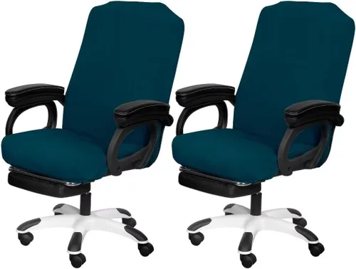 Vista 29 de SARAFLORA - Funda para silla de oficina - Grande, color negro - Funda extraíble para computadora con cremallera, universal, giratoria