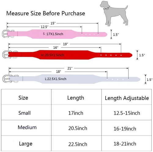 Vista 2 de Collar de perro de piel sintética con diamantes de imitación, suave y ajustable para perros medianos y grandes (S, negro)