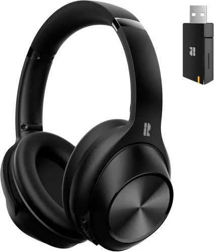 Vista 9 de Calmbee Auriculares Bluetooth, híbridos con cancelación activa de ruido, auriculares inalámbricos sobre la oreja con micrófono, hasta 140 horas