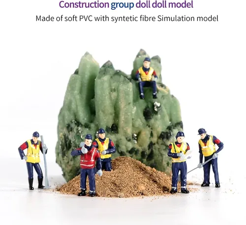 Vista 9 de 6 figuras pequeñas para trabajadores de la construcción a