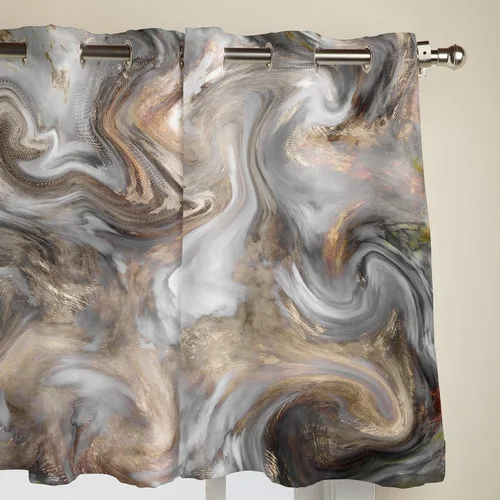 Vista 3 de T&H Home - Juego de cortinas de mármol con diseño abstracto de mármol, 2 paneles para puerta corrediza de cristal, dormitorio, sala de estar, 80