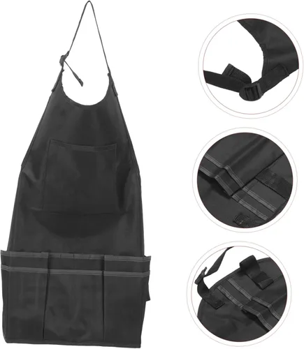 Vista 4 de ABOOFAN Adjustable Artist Apron with Tool Storage Oilproof Painting Work Clothes for Comfortable Use Black S