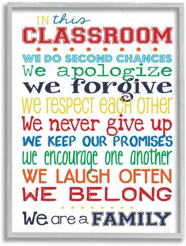Vista 8 de Stupell in This Classroom Rules - Placa de pared con tipografía