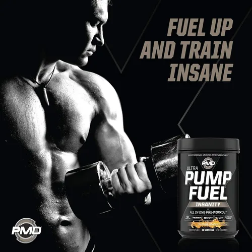 Vista 3 de PMD Sports Ultra Pump Fuel Insanity - Pre entrenamiento - Mango naranja tropical (30 porciones) Sports CG5 Premium Creatina y L-Glutamina en polvo