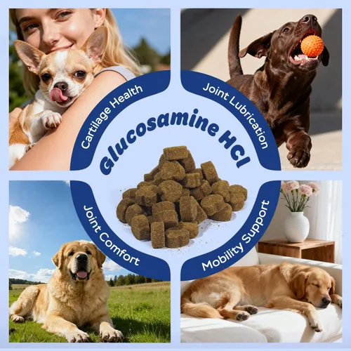 Vista 4 de Suplemento masticable para cadera y articulaciones para perros con glucosamina, condroitina y MSM - Masticables de apoyo articular con vitaminas C