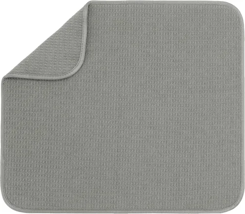 Vista 39 de S&T INC. Tapete de microfibra para secado de platos, reversible y absorbente para cocina, de 16 x 18 pulgadas, color negro