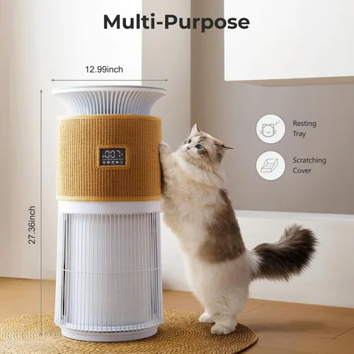 Vista 4 de Purificador de aire para mascotas para el hogar, habitación grande de hasta 1736 pies cuadrados, purificador de aire para el hogar con filtro HEPA