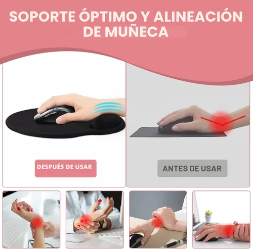 Vista 4 de eulps Alfombrilla de mouse con reposamuñecas, cómoda alfombrilla de mouse para computadora con soporte de muñeca de gel, superficie lisa y base