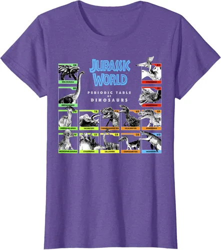Vista 20 de Jurassic World Camiseta Periodic Table of Dinosaurs, Negro, S