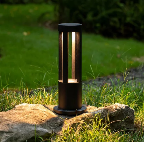 Vista 3 de Gardenised Luces LED redondas de 15.75 pulgadas para camino, iluminación decorativa duradera de aluminio con cable para pasillos, jardines