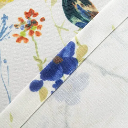 Vista 4 de Leeva - Cortinas pequeñas con estampado de pájaros, 24 pulgadas de largo, conjunto de paneles para ventanas, diseño de estampado de pájaros