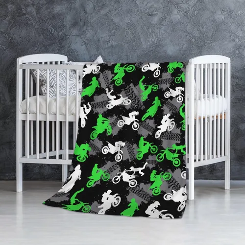Vista 51 de Manta de forro polar suave para regalo de motocicletas de motocross, manta acogedora de franela, aire acondicionado, 50x40 pulgadas para niños