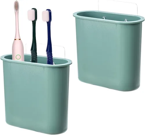 Vista 10 de 2 soportes para cepillos de dientes de montaje en pared para baño, ducha, soporte de cepillo de dientes para cepillo de dientes eléctrico, pasta