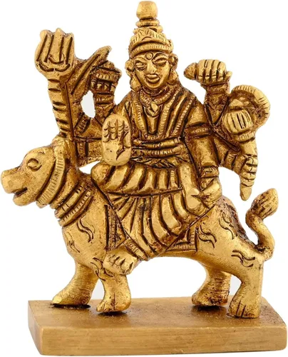 Vista 6 de LOVENSPIRE Estatua de diosa Lakshmi de latón macizo para Pooja (3.5 pulgadas) – Ídolo de la deidad espiritual india para decoración de mandir