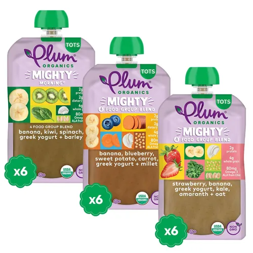 Vista 8 de Plum Organics - Alimento orgánico para bebés a partir de 12 meses - Plátano, kiwi, espinacas, yogur griego y cebada - Sin OMG - Bolsas para comidas