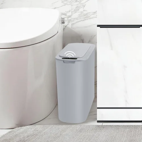 Vista 9 de TIPGO - Cubo de basura automático con sensor de movimiento para baño con tapa, basurero táctil de 2.6 galones, papelera de basura inteligente