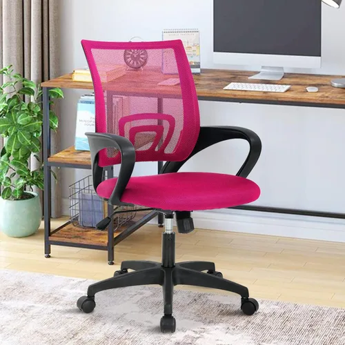 Vista 12 de Silla de malla para computadora, silla de oficina en casa, silla de escritorio ergonómica con soporte lumbar y reposabrazos, silla de trabajo