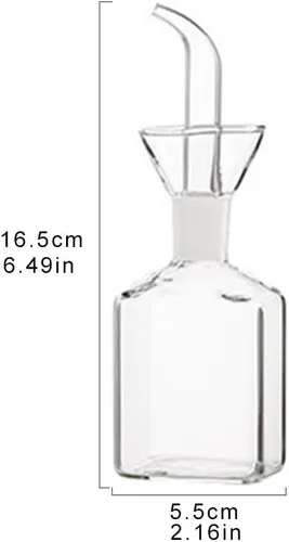 Vista 6 de LandHope Botella de aceite de vidrio dispensador de aceite de oliva, dispensador de medición de vinagre de aceite de cocina con boquilla para cocina