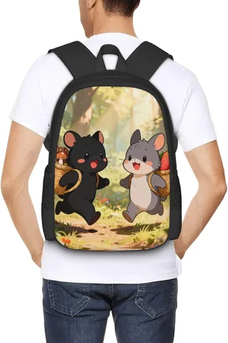 Vista 6 de Cute Mouse Notebook Backpack Fits 15 Inch Laptop Work Backpack Casual Daypack