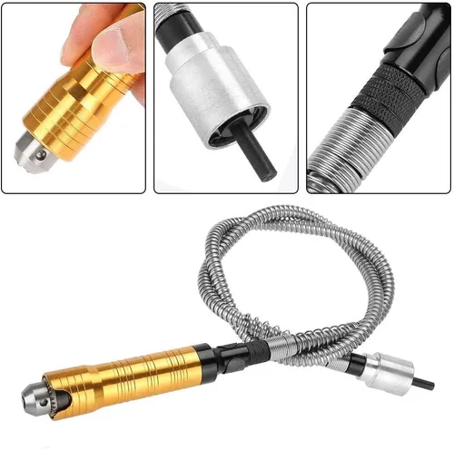 Vista 2 de Eje flexible, cable de eje flexible de 0.236 in, taladro eléctrico, herramienta de amoladora rotativa de 0.020-0.236 in para pulido, grabado